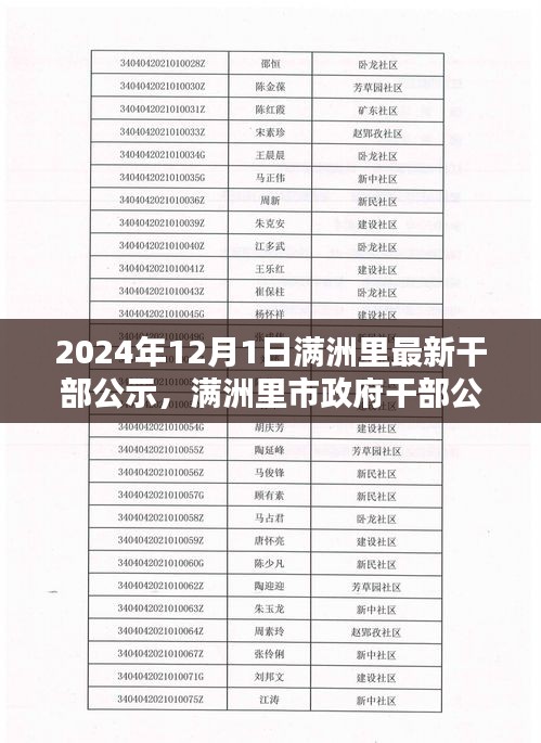 满洲里市政府干部公示系统评测报告，以最新公示为例分析（2024年12月）