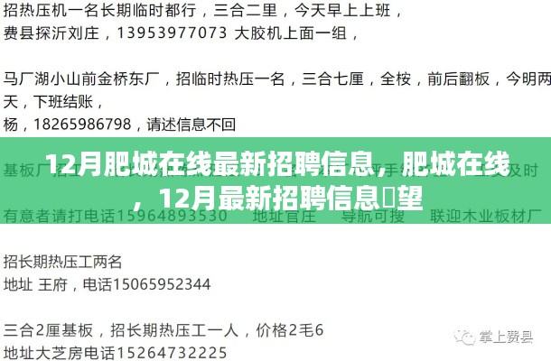 肥城在线12月最新招聘信息全面更新