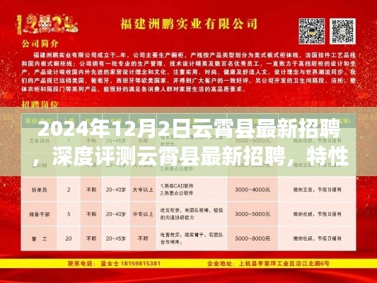 云霄县最新招聘深度解析，特性、体验、竞品对比及用户群体分析（2024年）