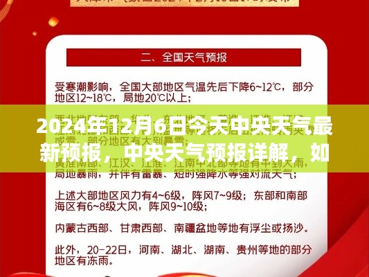 2024年12月6日今天中央天气最新预报，中央天气预报详解，如何获取并解读2024年12月6日的天气信息