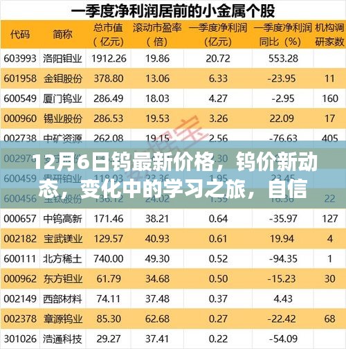 钨价新动态，学习之旅中的自信与成就闪耀时刻