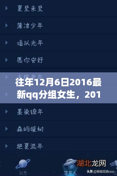 2016年12月6日QQ女生分组新潮回顾与往年对比