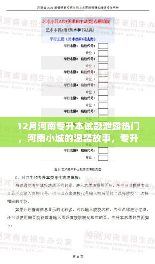 河南专升本试题泄露风波背后的温馨小城故事与友情相伴