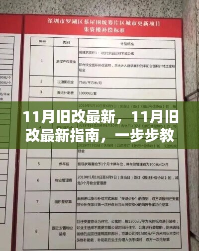 11月旧改最新指南，一步步完成旧改任务的实用教程