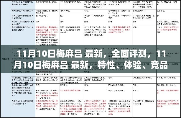 11月10日梅麻吕最新全面评测，特性、体验、竞品对比及用户群体深度剖析