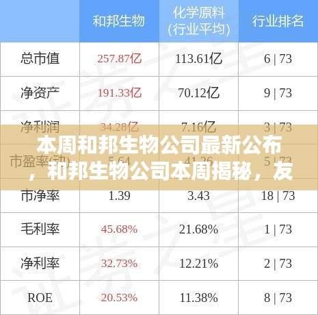 和邦生物公司揭秘，友情、日常与爱的温馨编织时刻本周揭晓