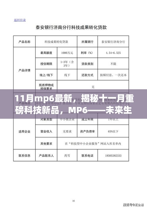 揭秘十一月重磅科技新品，MP6引领未来生活新篇章