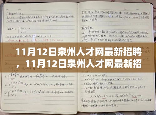 11月12日泉州人才网最新招聘，就业机遇与挑战一览