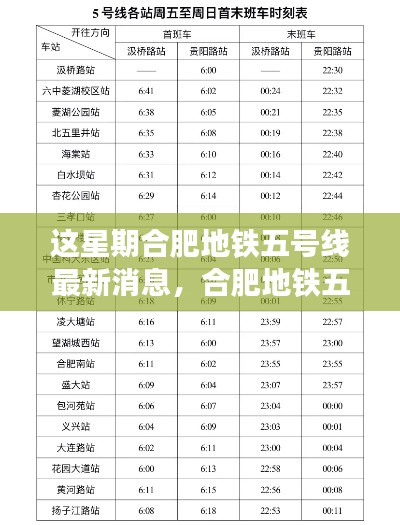 合肥地铁五号线最新动态揭秘，特性、体验、竞品对比与用户洞察