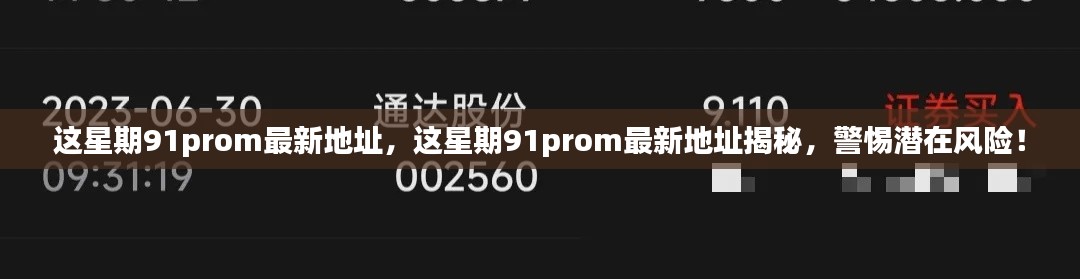 警惕潜在风险，揭秘最新91prom地址与违法犯罪问题