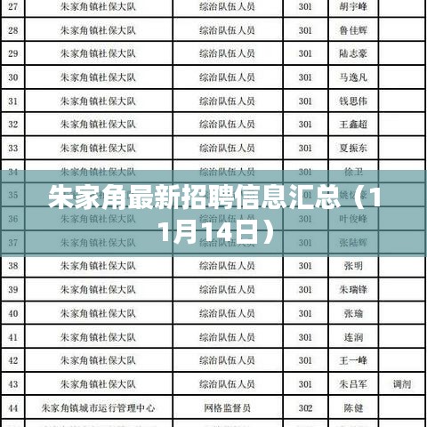 朱家角最新招聘信息汇总（11月14日）