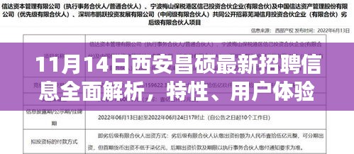 11月14日西安昌硕最新招聘信息全面解析，特性、用户体验与目标用户群体深度分析