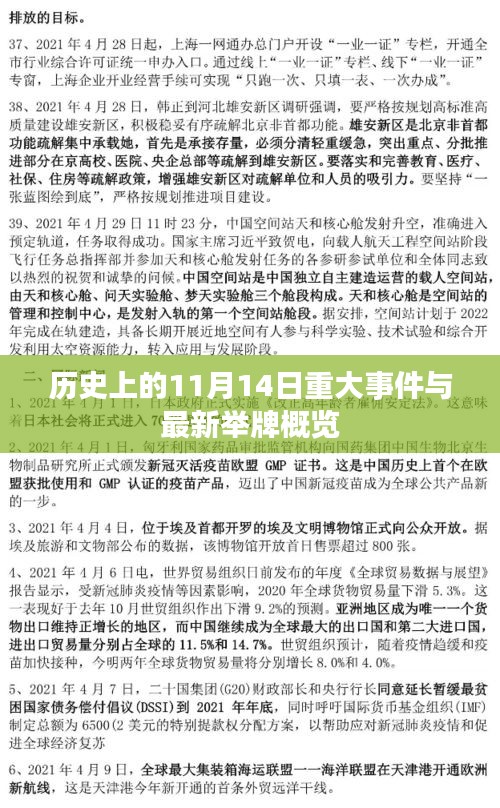 历史上的11月14日重大事件与最新举牌概览