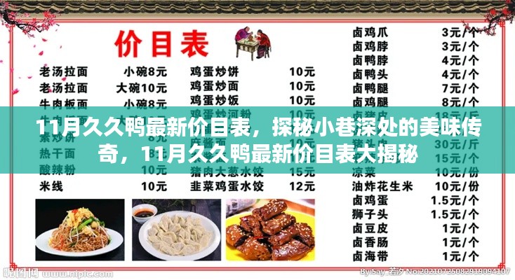 探秘久久鸭美味传奇，最新价目表大揭秘，小巷深处的美食盛宴。