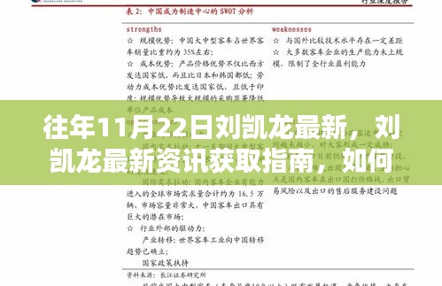 往年11月22日刘凯龙最新资讯获取指南，追踪其动态的最新指南