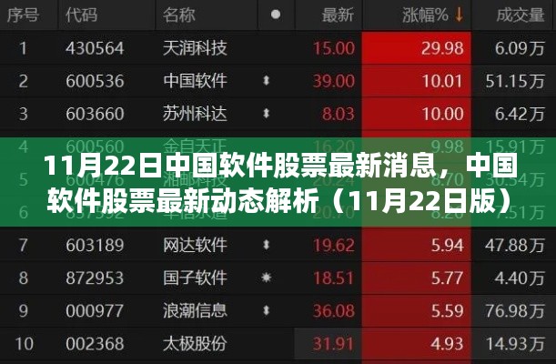 中国软件股票最新动态解析及消息（11月22日版）