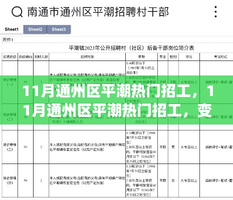 11月通州区平潮热门招工，变化带来自信与成就感，人生新篇章启航