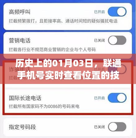 联通手机号实时查看位置技术发展的历史里程碑（日期，01月03日）