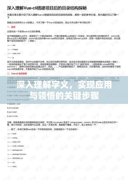 深入理解字义，实现应用与领悟的关键步骤