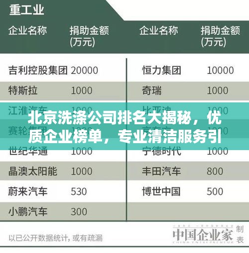 北京洗涤公司排名大揭秘，优质企业榜单，专业清洁服务引领行业新潮流！